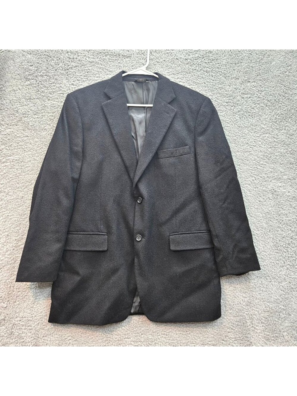 Pavone Mens Black Pure Cashmere Blazer Jacket Size 42 Regular Made In Chile